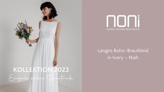 Boho Brautkleid I Langes Hochzeitskleid in Ivory – Niah I noni Brautmode [upl. by Ayocal]