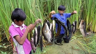 AMAZING Children Fishing Make Fish Trap With Multiple Knots  Khmer Fishing Tool Knots LRonong Sar [upl. by Ibocaj591]