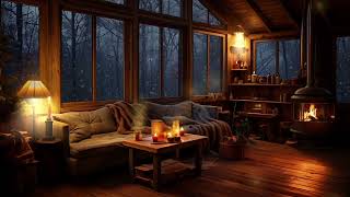 Sleep Soundly with Blizzard amp Fireplace Living Room Sounds [upl. by Ximenez]