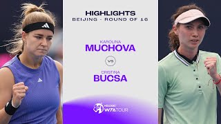 Karolina Muchova vs Cristina Bucsa  2024 Beijing Round of 16  WTA Match Highlights [upl. by Bowra]