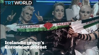 Icelandic band protests Israel at Eurovision [upl. by Jermayne]