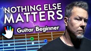 Nothing Else Matters Guitar Lessons for Beginners Metallica Tutorial  Easy Chords  Lyrics [upl. by Ylatfen608]