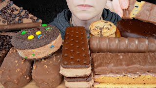 ASMR Chocolate Ice Cream amp Desserts MampM Cookie Sandwich Cookies Cheesecake Donut Pastry Candy [upl. by Araiet]