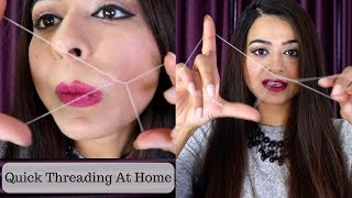 How to do painless threading by your own  upper lips threading and facial hair removing Tutorial [upl. by Huoh]