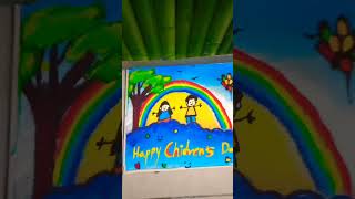 Children day special rangoli easy simple rangoli design reel rangoli2024 childrendayspecial [upl. by Silvester]