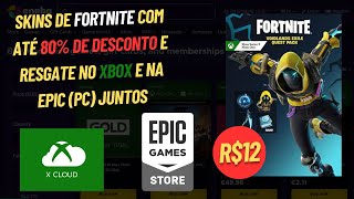 Compre Skins de Fortnite com até 80 de Desconto e Resgate no seu Xbox e na EPICPC Na Mesma Conta [upl. by Yttak]