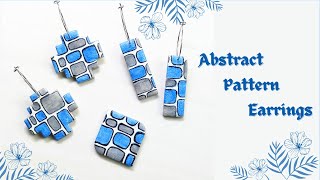 Polymer clay abstract pattern earrings using a stencil [upl. by Patrick172]