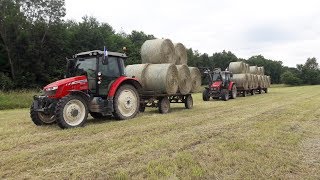 Chantier foin pressage ramassage de foin [upl. by Argile]