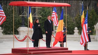 Vice President Kamala Harris Official Arrival at the Romanian Presidential Palace [upl. by Hootman678]