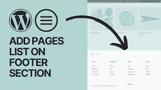 How To Add Pages List On Your WordPress Website Footer Section [upl. by Adyl]