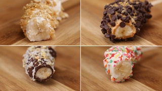 Fun And Easy Frozen Bananas 4 Ways [upl. by Htinnek]