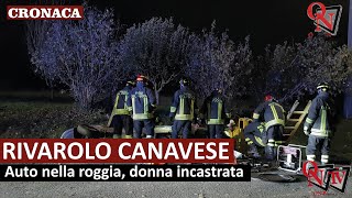 RIVAROLO CANAVESE – Auto nella roggia donna incastrata [upl. by Ynneg]