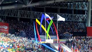 Anthem of FISU Gaudeamus Igitur in the Opening ceremony of the Kazan 2013 Summer Universiade [upl. by Drofnats]