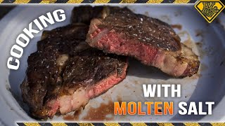 Cooking Steak with Molten Salt TKOR Explores Cooking A Steak With Salt [upl. by Wilkens]