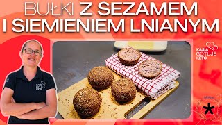 Kasia Gotuje Keto  Bułki z sezamem i siemieniem lnianym [upl. by Slemmer]