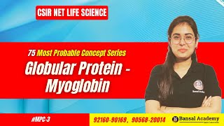 MPC3 Globular ProteinMyoglobin  CSIR NET Life Science 2024  Bansal Academy [upl. by Askari]