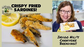 Crispy Fried Sardines  Canned Sardine Recipe with IndigoNili Carnivore Breading  Omega 3s [upl. by Hines]