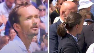 What Daniil Medvedev said to Wimbledon umpire as Russian warned for bad behaviour [upl. by Estrellita]