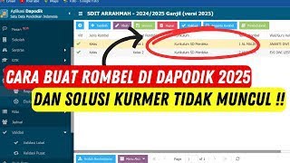 🔴 SOLUSI ATASI INVALID ROMBONGAN BELAJAR DI DAPODIK 2025 [upl. by Cordalia799]