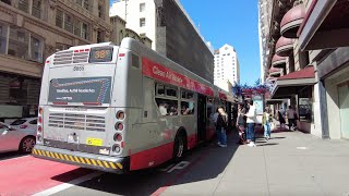 4K Riding MUNI 38R Geary San Francisco California USA [upl. by Kcirederf]