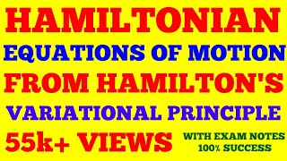 HAMILTONIAN EQUATIONS FROM HAMILTON VARIATIONAL PRINCIPLE  WITH EXAM NOTES [upl. by Liagabba]