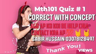 mth101 quiz no 1 2024 solution 100 correct mth101 quiz 1 solution mth 101 quiz no1 solution [upl. by Twitt]