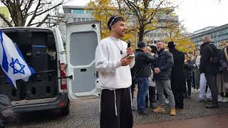 05112023 Berlin Chaim Sonnenfeld amp Yehuda Teichtal sprechen auf ProIsraelDemo Wittenbergplatz [upl. by Hussey]