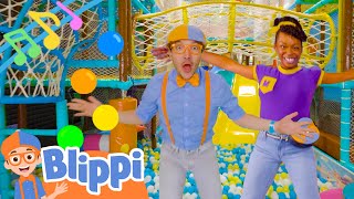 Blippi and Meekahs Colorful Indoor Playground Mix  Educational Music for the Family [upl. by Tereb442]