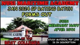 NUSI GOA  FORMS OUT  GP RATING  JAN 2024 BATCH  MERCHANT NAVY [upl. by Ahsytal]