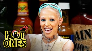 Doja Cat Is Doing Great While Eating Spicy Wings  Hot Ones [upl. by Gilud]