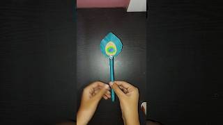 how to make cute pen with paper easy and beautiful peacock feather pen diy craft [upl. by Sumer654]