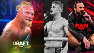 Brock Lesnar DRAFT 2024 PLANS Raw SmackDown Or FREE AGENT  Raw POOR RATINGS Ilja Dragunov  WWE [upl. by Xuaeb]