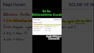 İki İle Bölünebilme Kuralı  tytaytaleskpssdgsmatematik [upl. by Acinaj]