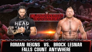 WWE 2K24 FULL MATCH  ROMAN REIGNS VS BROCK LESNAR FIGHT  FALLS COUNT ANYWHERE  WWE 2K24 GAMEPLAY [upl. by Ramak57]