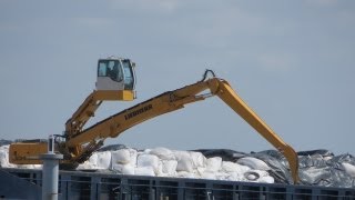 Sandumschlag mit Bagger Liebherr 934 Long Reach [upl. by Ezitram]