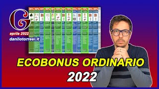 ECOBONUS 2022  come e quando si applica l’agevolazione ordinaria [upl. by Siramed493]