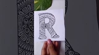 R letter mandala art art mandalaartdrawing diy youtubeshorts viralshorts mandalaart [upl. by Angela]