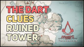 Investigate ruined tower east of Caustow Castle Assassins Creed Valhalla The Dart Clues [upl. by Dayiz]