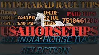 HYDERABAD RACE  22 JUL 2024  HYDERABAD RACE TIPS  HYDERABAD HORSE RACE  DERBY DAY horseracing [upl. by Uziel336]