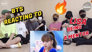 BTS Reacting to  Lisa BlackPink being a MENTOR [upl. by Nereen]