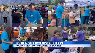 Palolo Homes residents receive holiday food and clothing from local volunteers [upl. by Norbert]