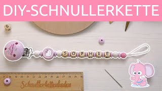 Bastelanleitung Schnullerkette selber machen ♡ DIYTutorial [upl. by Anrol213]