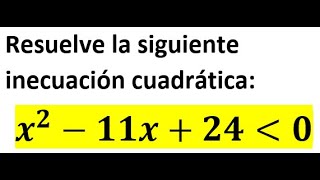 Inecuación cuadráticaparte 1 [upl. by Goldfarb]