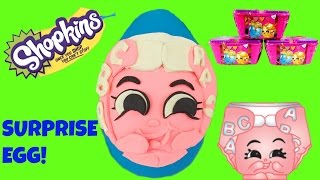 SHOPKINS Fluffy Baby Nappy Dee Play Doh Surprise Egg [upl. by Sardella]