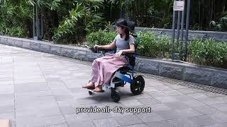 TEW007E reclining electric wheelchair with headrest supports color customization [upl. by Ydassac186]