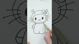 How to draw Hello Kitty Shrek shorts drawing [upl. by Tal]