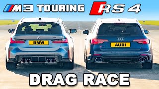 BMW M3 Touring v Audi RS4 DRAG RACE [upl. by Columbyne]