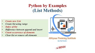 13 Working with List in Python  Hindi  Python Tutorial for Beginners in Hindi [upl. by Parker]