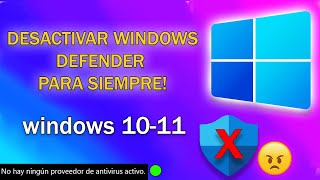 🔵COMO DESACTIVAR WINDOWS DEFENDER PARA SIEMPRE [upl. by Odragde]