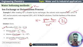 Water treatment  ion exchange process  Engineering chemistry  Deionization process [upl. by Riordan497]